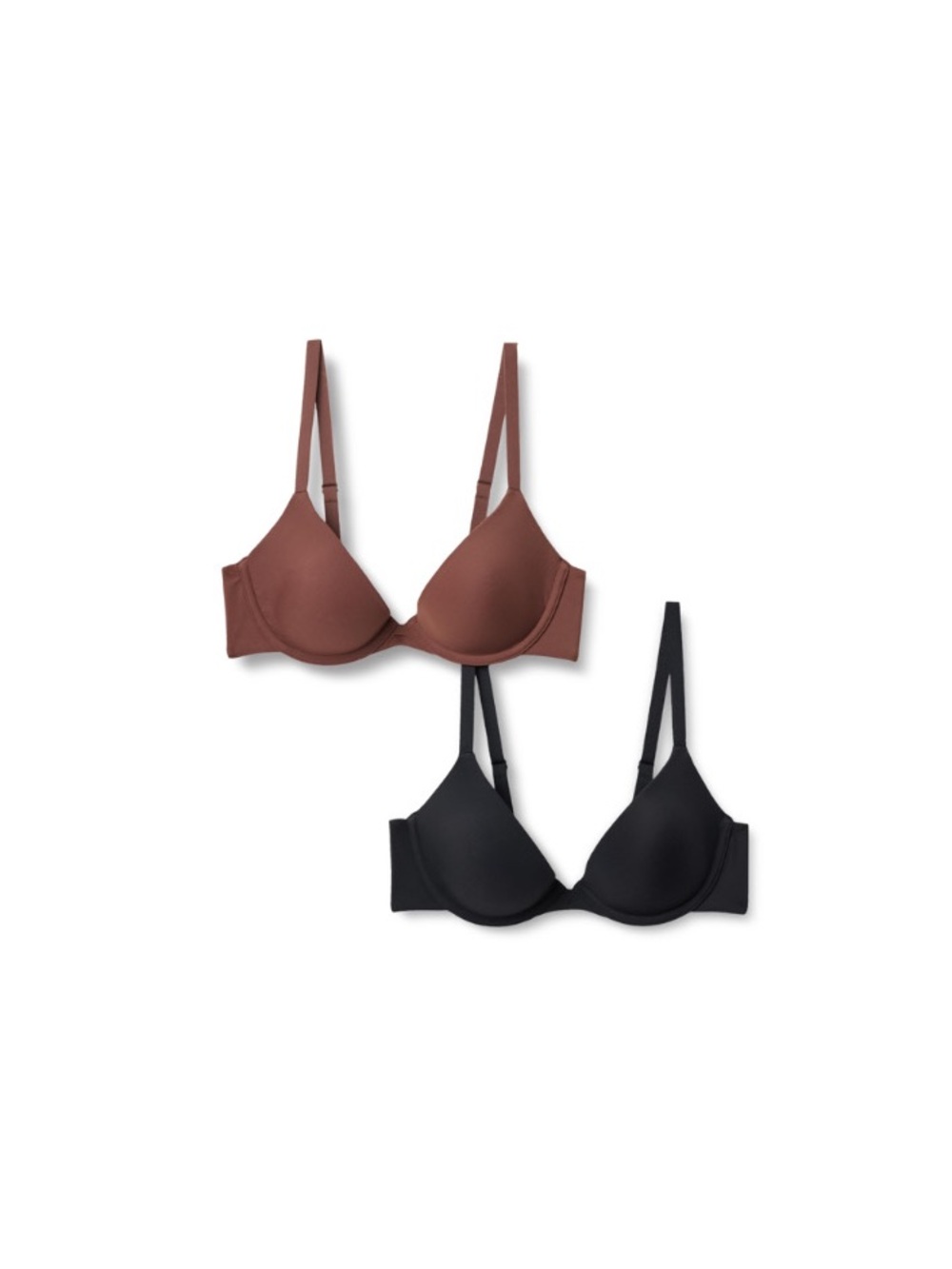 Amazon Essentials Women's Wired Scoop Bra, Black/Rich Hazel, 32D